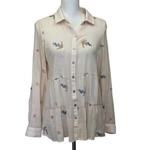 Hope Springs embroidered anchor top, pink, medium, nautical, breezy, coastal